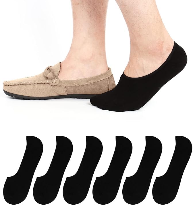 Image of deziineMen's No Show Socks - Loafer Socks - Non Slip & Low Cut Under Ankle Invisible Socks - For Casual & Formal Wear - Soft & Stretchable - Gripped Inner