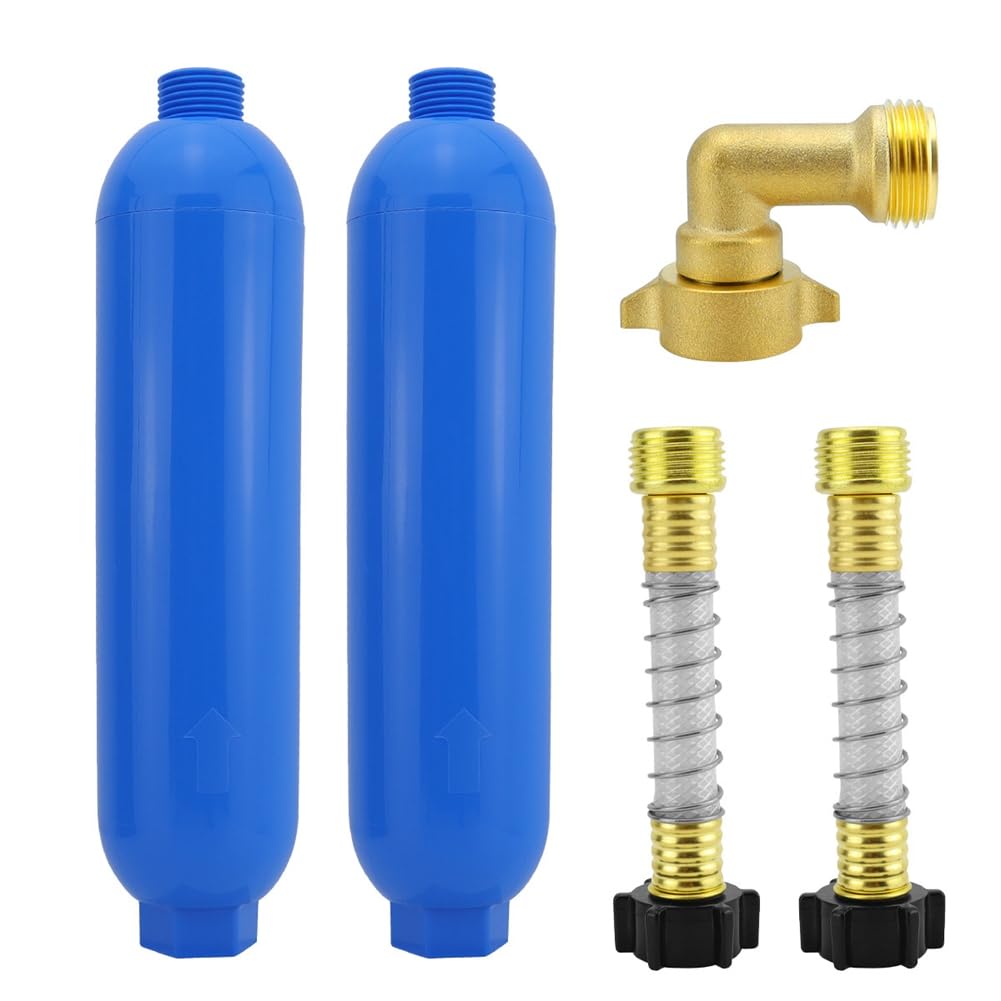 Filtro de Agua en Línea para Jardinería, Casas Rodantes, Campistas, Remolques. Filtro de Agua en Línea/Marino para Casas Rodantes con Protector de Manguera Flexible.