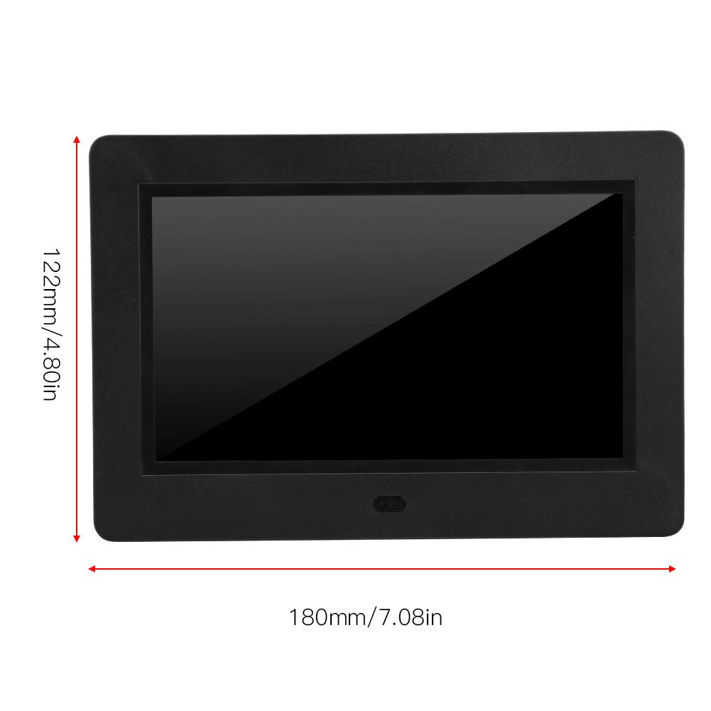 ciciglow Cornice per Foto Digitale, Schermo TFT da 7 Pollici con Supporto per Cornice Elettronica Intelligente JPEG/JPG, BMP per Amici, Bambini, Genitori con Staffa(Nero)