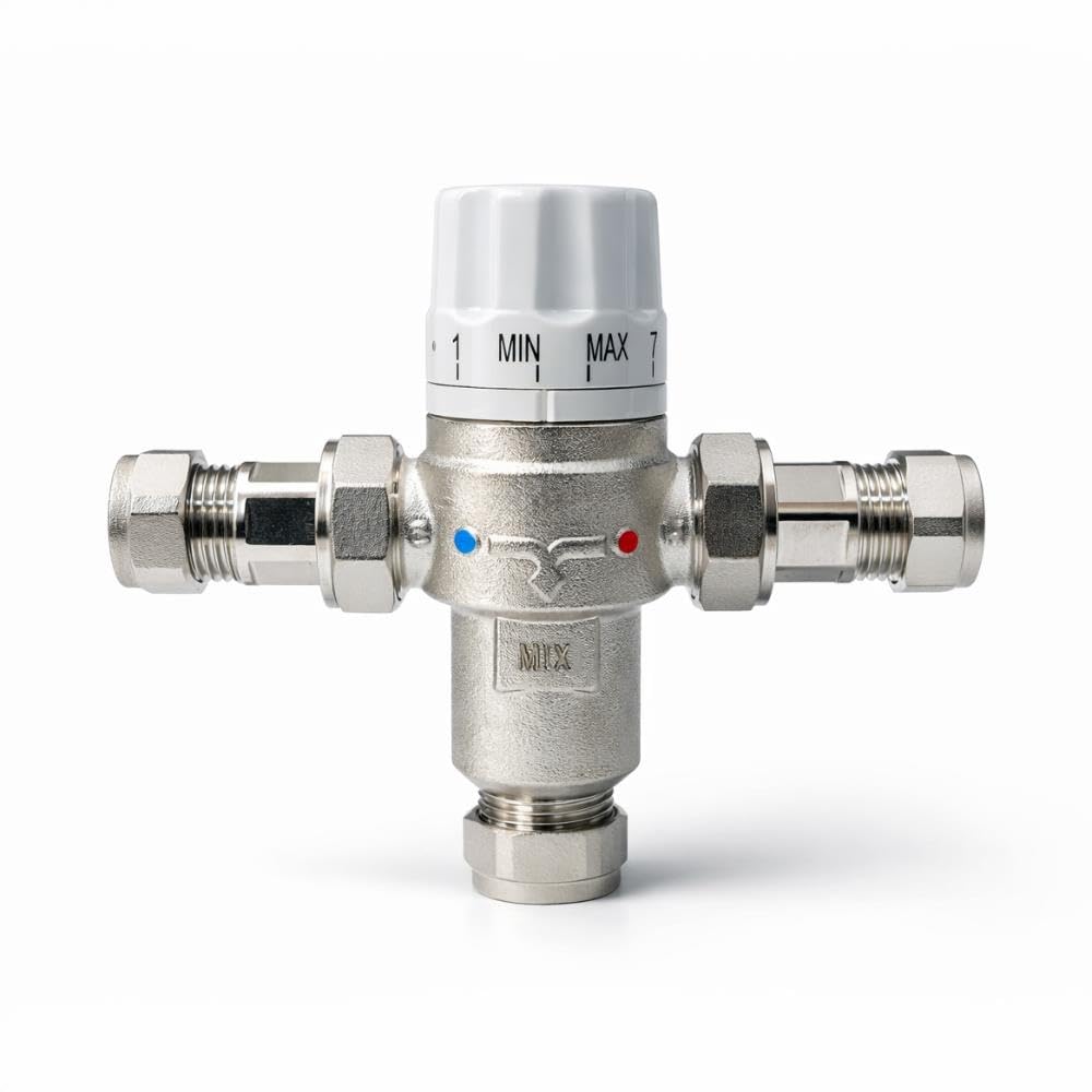 LavaTap Compact 15 mm Thermostatic Mixing Valve – TMV2 WRAS Approved Anti-Scald Blending Valve – Hot Water 55–65 °C Temperature Control