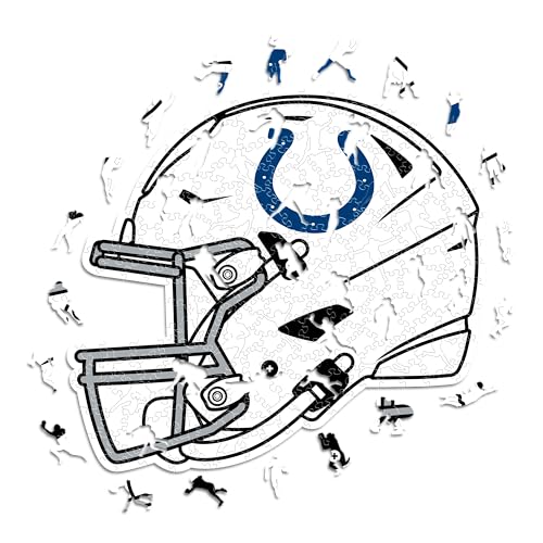 Iconic Puzzles - Casco Indianapolis Colts, Puzzle di Legno con licenza ufficiale NFL, 100% sostenibile, regalo per adulti e bambini, taglia L, 500 Pcs
