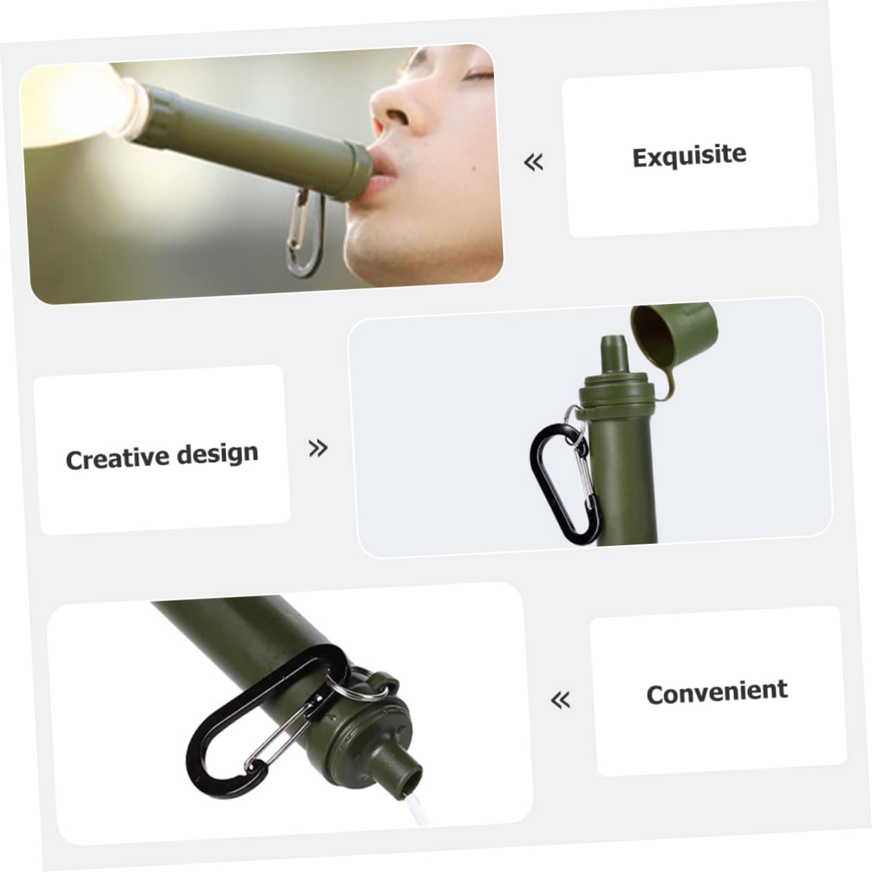 Kisangel 2pièces Filtre à Eau Portable Tuyau De Nettoyage Professionnel Pour Camping Et Urgences Équipement De Survie Léger Et Compact Pour Voyages Et Situations Urgence