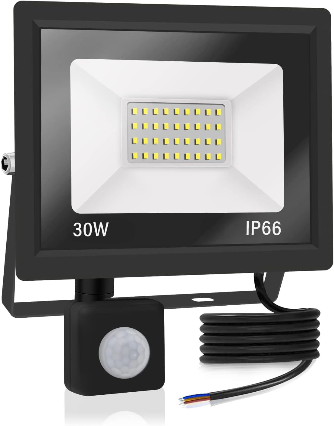 4*led strahler mit bewegungsmelder außen 30W,3000LM LED Strahler Außen mit Bewegungsmelder IP66 Scheinwerferled aussenstrahler bewegungsmelder Kaltes Weiß 6000K Außenstrahler LED Fluter Flutlicht | Mit Bewegungsmelder, superhell 3000LM, IP66 wasserdicht,