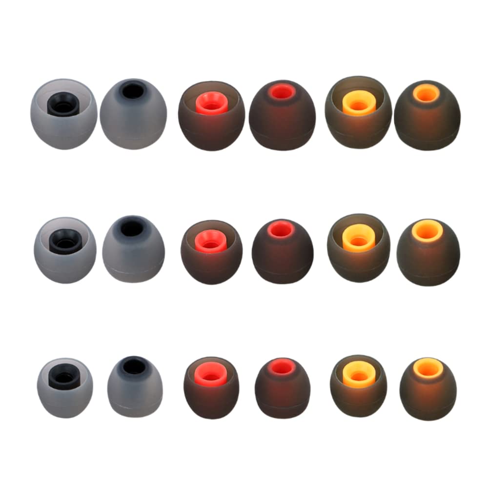 CYADCI Earbud Silicone Ear Tips Earbuds Replacement Ear Tips Gels Bud for Popular in-Ear Headphones Other Inner Hole from 3.8mm - 5.1mm Earphones 9
