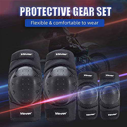 Andoer Conjunto de equipamentos de proteção 4 peças joelheiras cotoveleiras Kneesaver cotovelo cicli