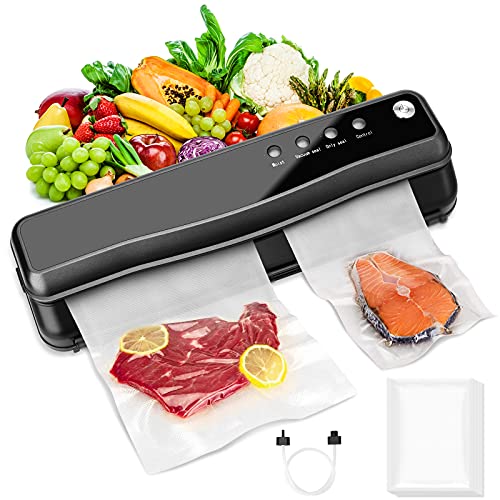 VDSTAR Vakuumiergerät, 5 in 1 Vacuumiergeraet Folienschweißgerät Vakuumierer Vakumierergerät mit Cutter für trockene und…