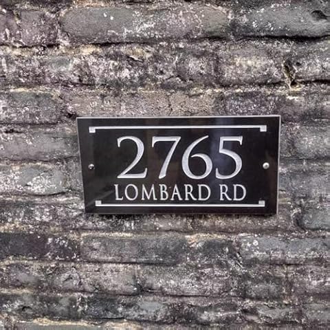 Beautifully Handcrafted and Customizable Stone Home Address Plaque (12"x6") Personalized House Number Sign with mounting hardware. Made from Solid, Real Stone, Improve the curb appeal of your property Cover
