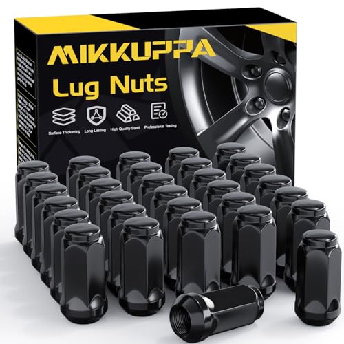 Image of MIKKUPPA M14x1.5 Lug Nuts with Cone Seat 19mm (3 /4 inch) Hex Wheel Lug Nuts Compatible with Chevrolet Silverado Suburban 1500 Ford Expedition F-150 Ram 1500 & More (32, Black)