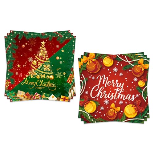 40 Stück Weihnachtsservietten 33x33cm, Tischdeko Weihnachten...