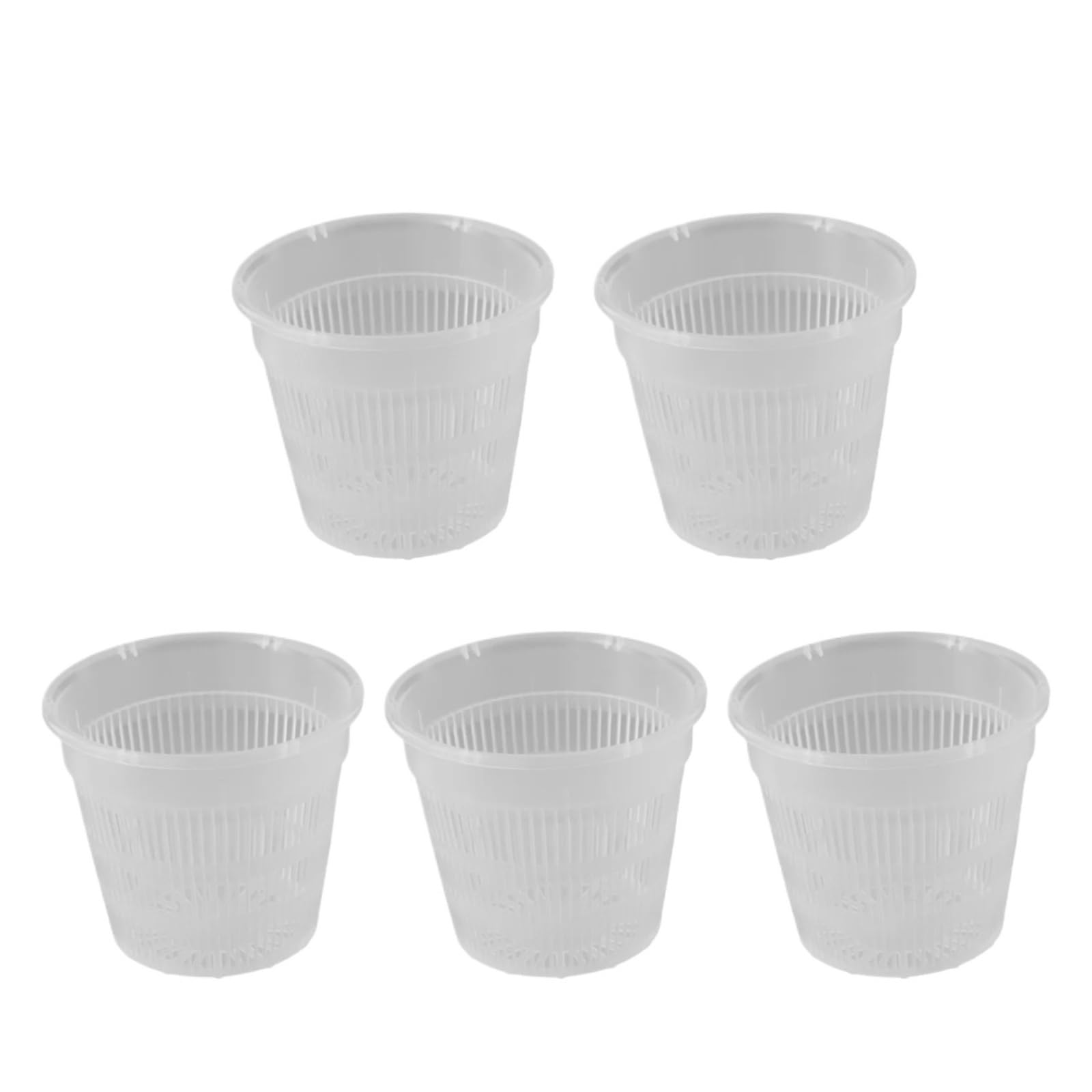 RUWLFE 5pcs Clear Nursery Pots Garden Planting Pot Orchid With Saucers Plastic Breathable With Tray Repotting With Holes for Succulents, Houseplants