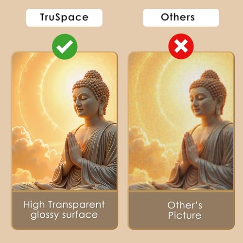 Image of Decorative Wall Clock with Glass Finish for Home & Office Decor (24x16 Inch) | Religious Buddha Wall Clock for Living Room & Temple