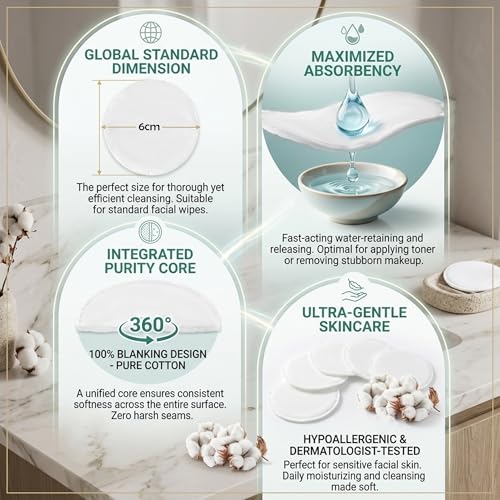 Image of GLUN 500 Piece Makeup Remover Puff, Cleaning Sponge Makeup Remove Pads for Body, Face Cleansing Tool for Beauty & Cleaning