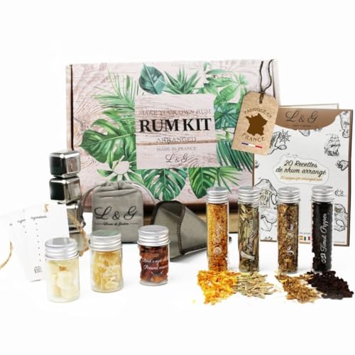 L&G® Kit Découverte d'Épices pour Rhum Personnalisé - Coffret DIY Exclusif pour Homme/Femme, Idée Cadeau Original Noël, Anniversaire, Saint-Valentin Originale, Expérience Maison Inoubliable