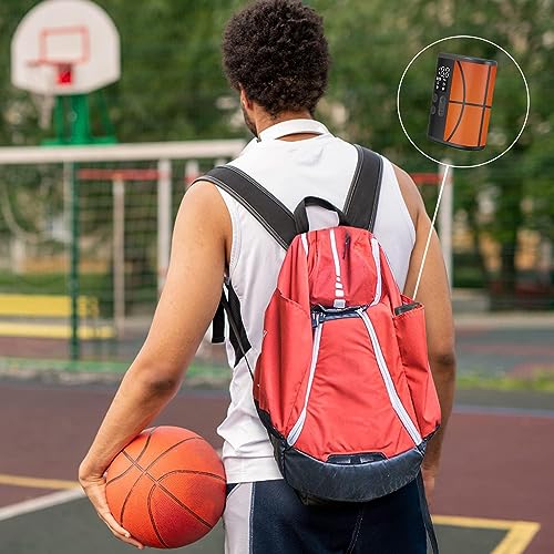 Image of Woowind Ball Pump Electric Basketball Pump with Pressure Gauge LED Lighting and Power Bank, Automatic Portable Ball Inflator with Ball Needle for Football,Soccer,Sports Balls