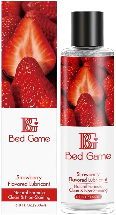 Water-Based Strawberry Flavored Lubricant Personal Lube for Men, Women, and Couples, PH Balanced Lubricants for Privacy and Toys Massage Oil with Non-Sticky Travel Sized Lube - 6.8 Fl Oz