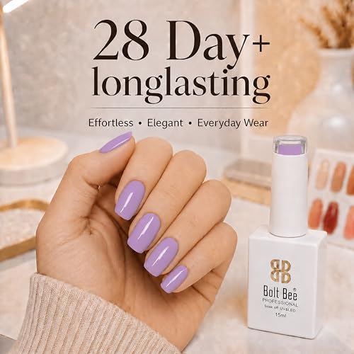 Image of Bolt Bee Lavender Blush Color Gel Nail Polish Soak Off UV Gel DIY at Home 15ML Manicure Salon Nail Art