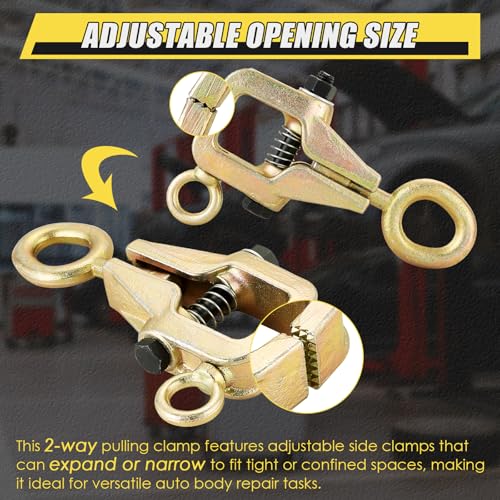 Image of NATGAI Auto Body Repair Pull Clamp, 5 Ton 2-Way Frame Pull Clamp with Self-Tightening Grips, Top & Straight Auto Body Repair Tool for Car Vehicle Automotive Frame Straightening