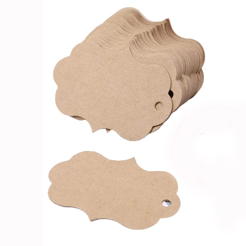 100 Pièces Papier Kraft Etiquette Merci En Papier 3x3cm, Etiquette Cadeau, Handmade With Love" Étiquettes Cadeau, Avec 20m Ficelle De Jute, Idéales Pour Cadeaux, Artisanat, Créativité Diy