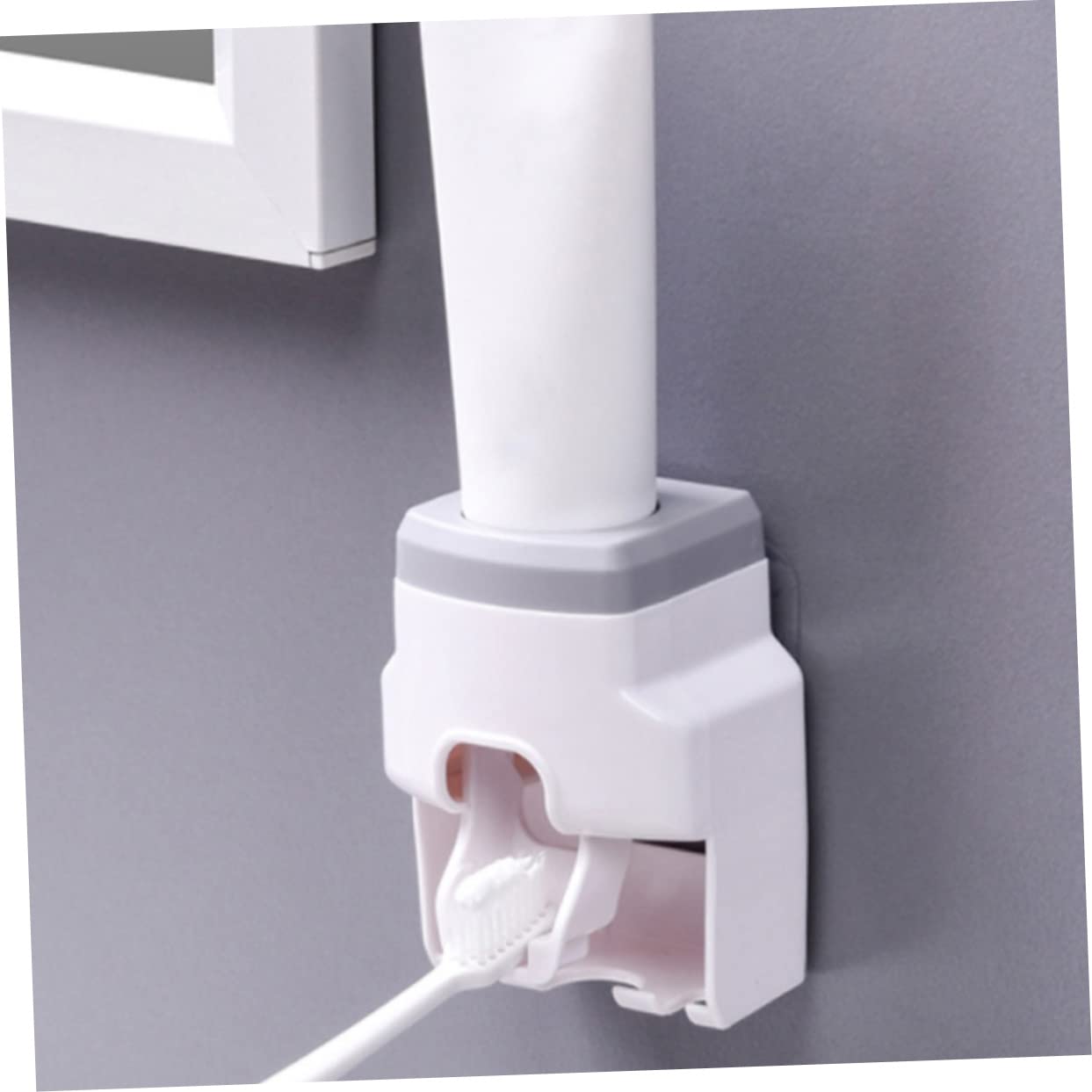 Mobestech 3stücke Multifunktionaler Zahnbürsten Und Zahnpasta-Organizer Wandmontierter Einfacher Installationszahnputzhalter Bohren Für Badezimmer