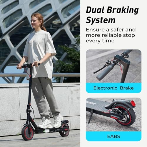 Image of iScooter Electric Scooter Adults, 18 /15 /12 Miles Long Range,22 /19 /18 Mph Top Speed, Commuting Electric Scooter with Cruise Control, Double Braking Systems Escooter for Adults and Teens