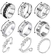 Spinner Ring for Teen Girls,Zifengcer 9 pcs Cute Ring Set for Girl Rings for Women aesthetic