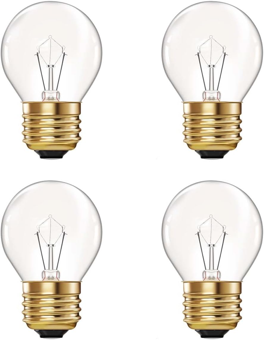 Visther 40W G45 Oven Light Bulbs, 300°C High Temp, for Oven/Refrigerator/Microwave, 110-130V, Dimmable, 4-Pack