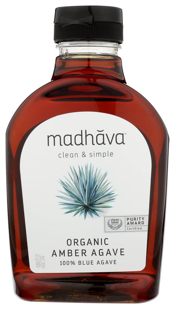Madhava Organic Agave Nectar - Amber, 23.5-Ounce Bottles (Pack of 24)