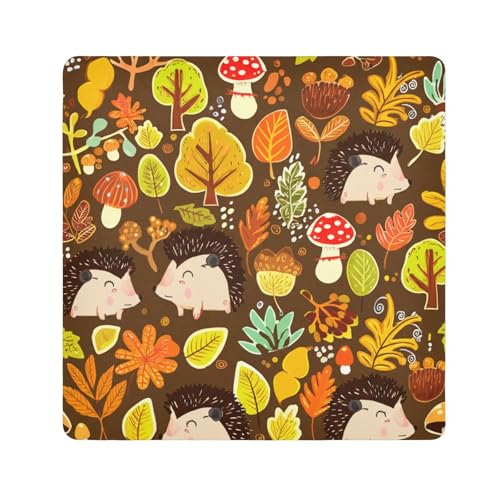 ODAWA Cute Cartoon Hedgehogs Self Adhesive Cloth 13.8X13.8 Inch Cosmetic Bag Magic Cloth Lightweight Foldable Wrapper for Camera Accessories