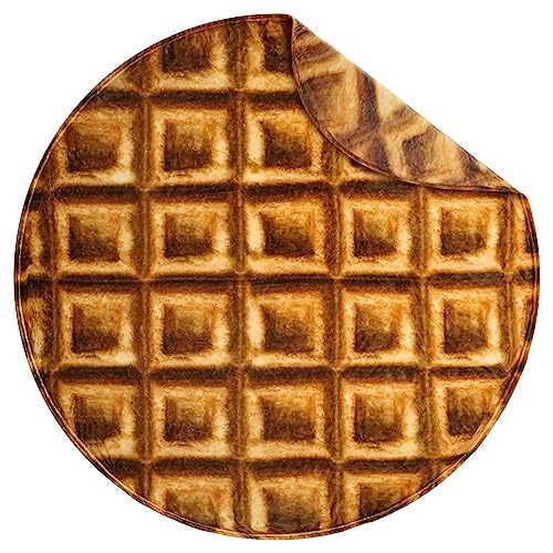 Image of Bnuitland Waffle Funny Blanket, 300 GSM Double Sided Giant Funny Novelty Realistic Food Blanket with Pouch for Adults and Kids, Super Soft Flannel Throw
