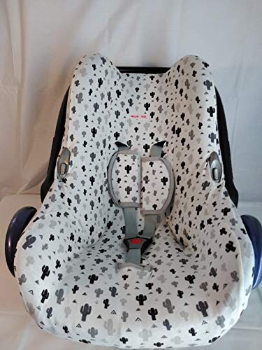 MOON-BEBE Fundas para Maxi Cosi Universal Blanco (cactos Multi)