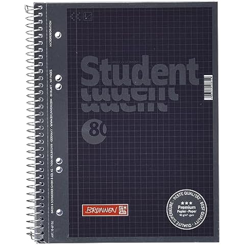 Brunnen 1067152 Notebook/Notepad Student Premium Set Treated Cover with Metallic Effect A5 Squared 90 g/m² 80 Pages Cover