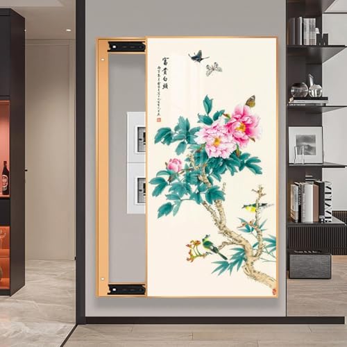 Artistic Electric Panel Cover, Decorative Fuse Box Hideaway, Breaker Box Wall Art for Living Room & Home Office (Style B, 19.7" x 39.4") - Stylish & Functional