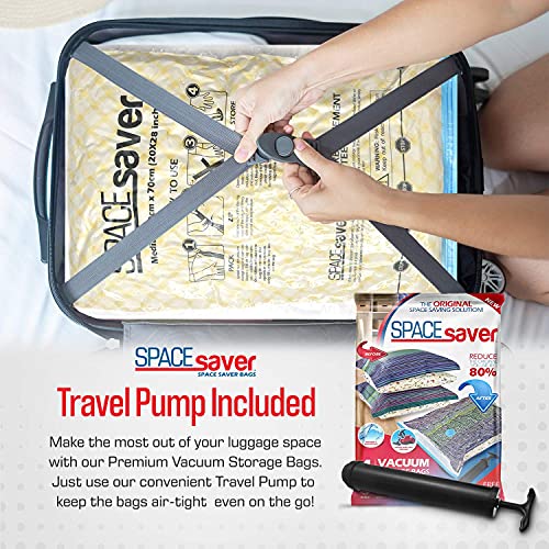 Variety 8 Pack | Spacesaver Vacuum Storage Bags Save 80% On Clothes Storage Space - Vacuum Sealer Bags For Comforters, Blankets, Bedding, Clothing - Compression Seal For Closet Storage - Pump For Travel (2 Small, 2 Medium, 2 Large, 2 Jumbo) #TOP4