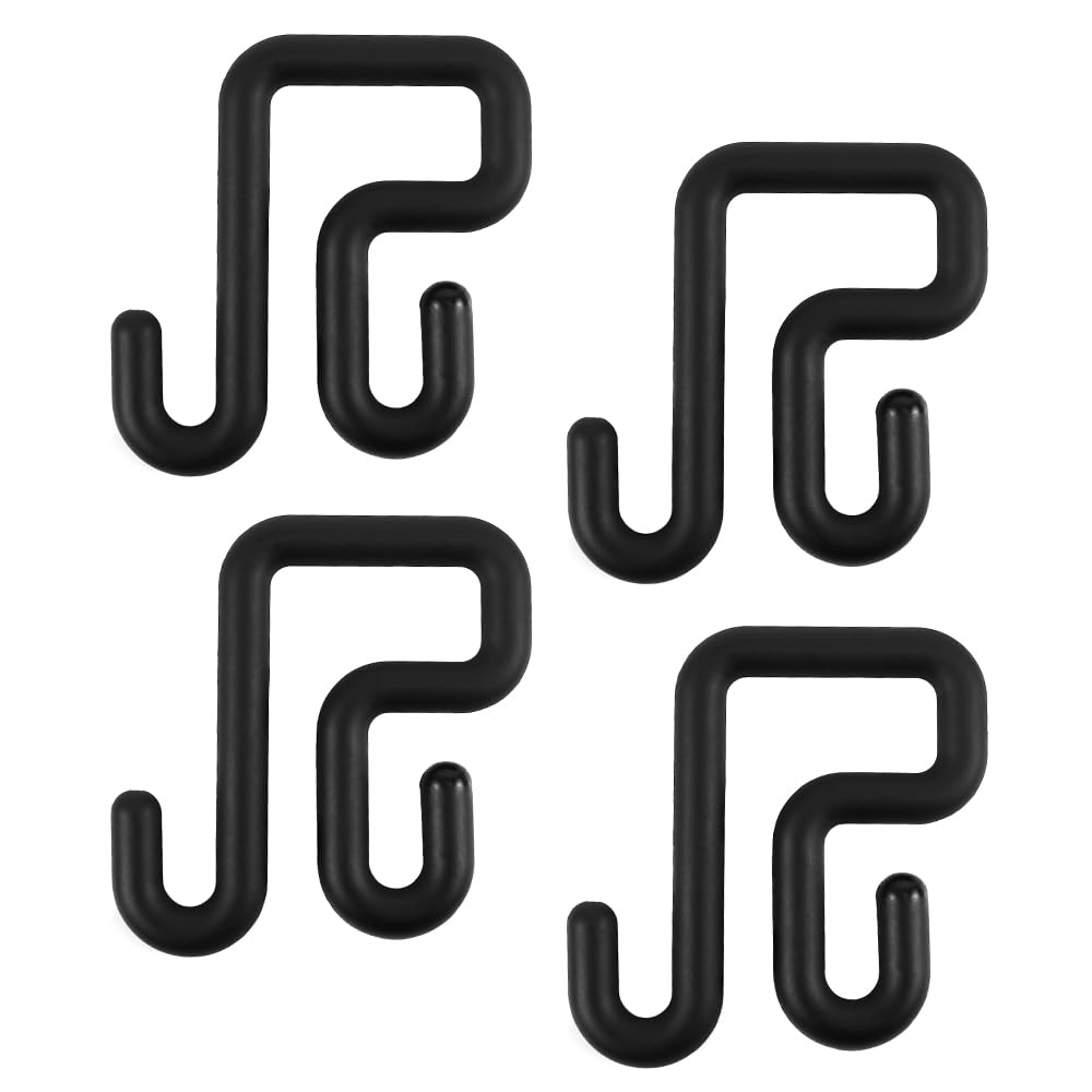 4-Pack Black 3-Inch Aerial Bucket Lip Bucket Hooks, Aerial Bucket Hooks, Aerial Basket Hooks, Lineman Bucket Tool Holders, Tool Bag or Apron Holder Hooks