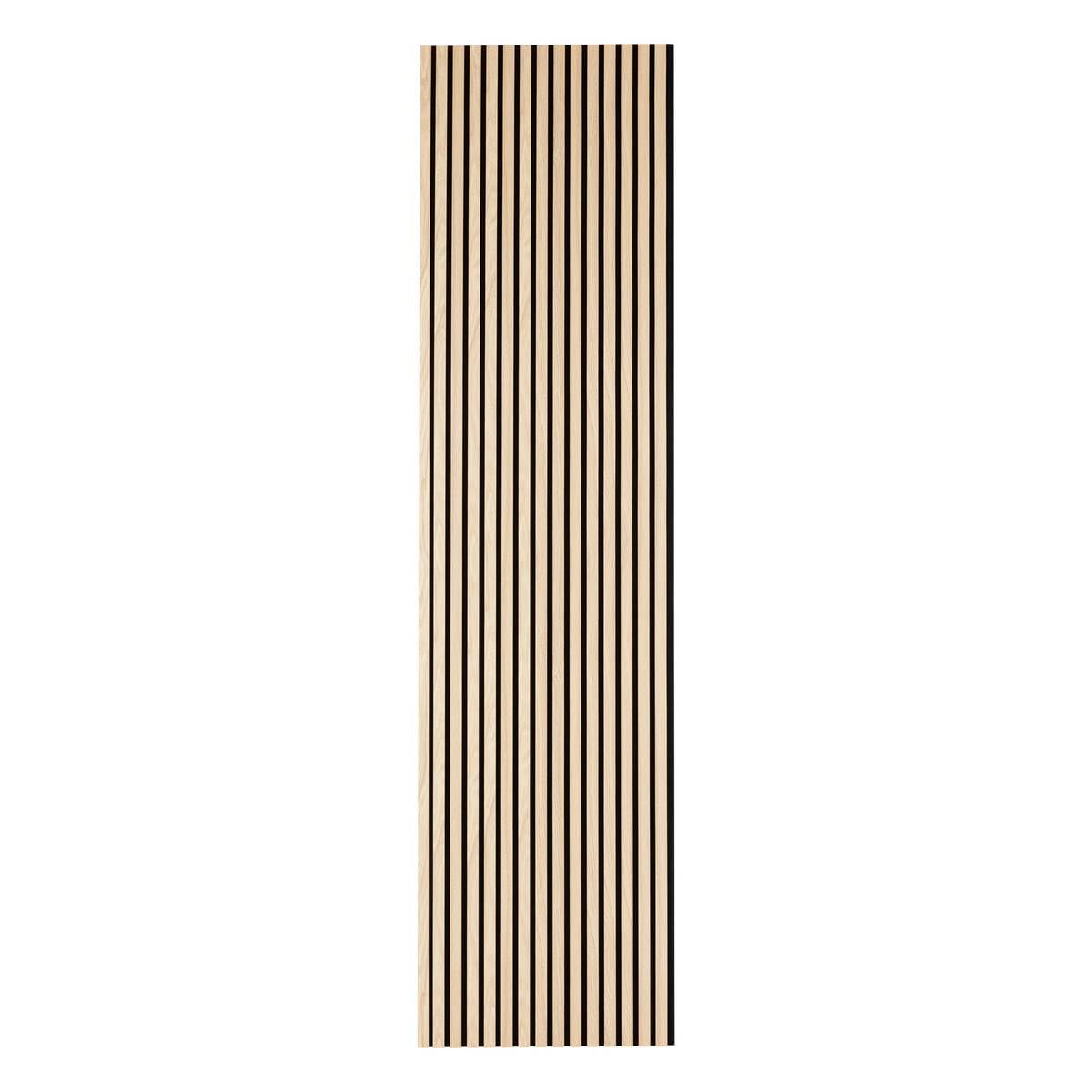 Atmosphera Créateur d'intérieur - Panneau Décoratif Tasseaux Bois Colva - 240x60cm - Beige Fond Noir - Réduction du Bruit - Entrée, Chambre, Salon