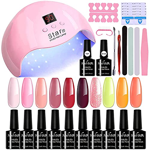 NAILGIL Gel Nail Polish Kit (45W Orange Pink)