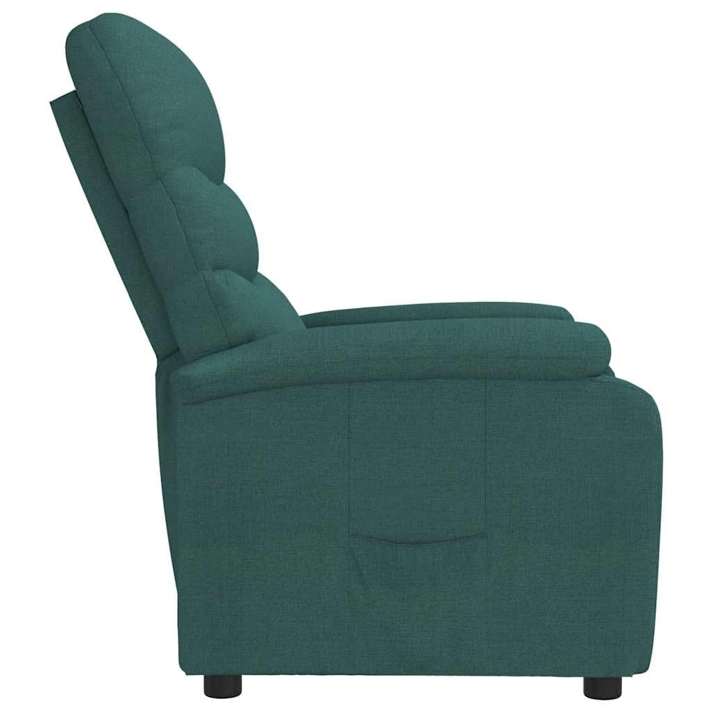 Sillón Relax Verde Oscuro Sillón Ajustable TV de Tela | Cómodo sillón reclinable con 3 posiciones ajustables para noches relajadas en el salón o sala de lectura.
