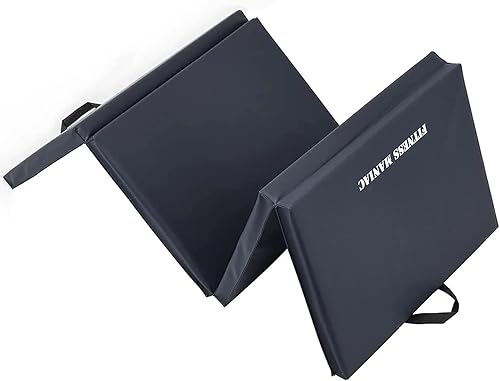 Fitness Maniac Alfombrilla plegable de espuma firme de alta densidad, panel de gimnasia gruesa, antideslizante, con asas de transporte, yoga,