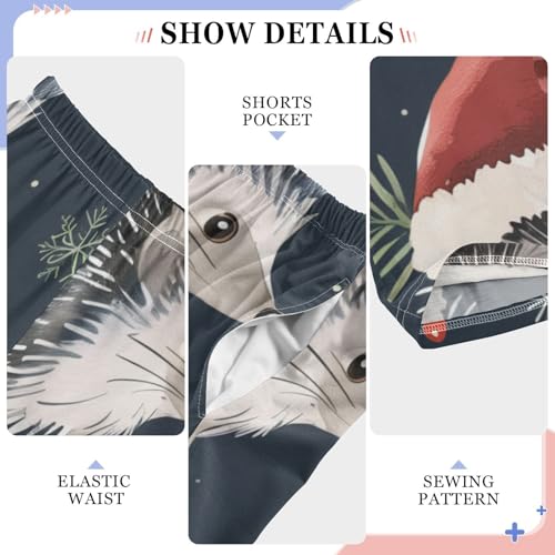 ZZXXB Hedgehog Xmas Berry Boys Long Pants Soft Trousers Elastic Waist Kids Lounge Bottoms with Pockets S-XL4