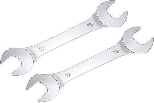 uxcell Llave fina de extremo abierto, 0.669 in x 0.748 in, espejo métrico, acero de alto carbono, para mantenimiento doméstico y reparaciones