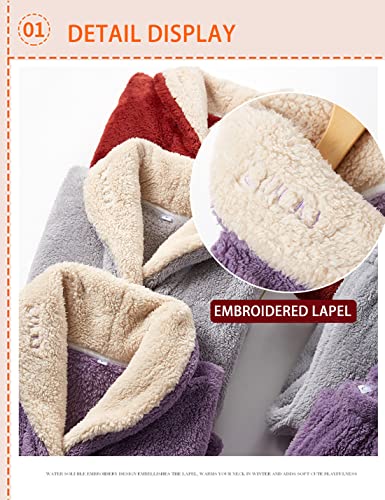 Men' s Fluffy Pajamas Set Fleece Fluffy Warm Loungewear Pullover Loose Flannel Sleepwear2