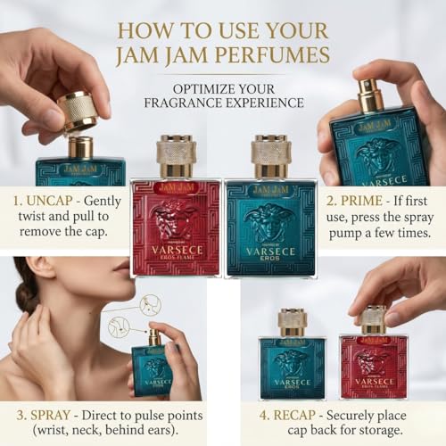 Image of Perfumes Men's Luxury Eau de Parfum Combo Set | Eros & Eros Flame | Luxury Fragrances Inspired by Iconic Designer Scents | Fresh Mint & Spicy Citrus Scent Set | 2 x 50ml