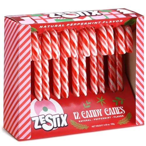 Candy Canes – Peppermint Holiday Candy, Individually Wrapped, 12 Count Christmas Treats & Stocking...