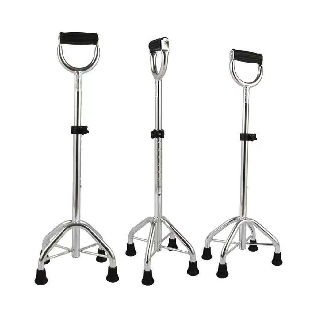 XMING Kule dla osób starszych Laski dla osób niepełnosprawnych Pogrubione laski ze stali nierdzewnej Dla osób starszych Regulowane Lekkie antypoślizgowe laski (Color : Silver)