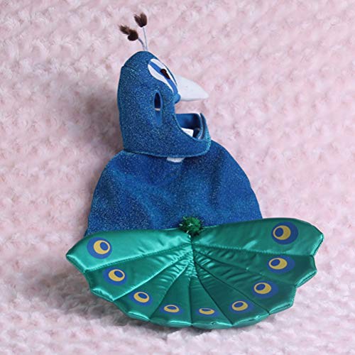 Popetpop dog peacock costume-pet costumes for cats peacocks halloween costumes with hat funny bird costume for small dogs and cats-blue 8 Popetpop dog peacock costume-pet costumes for cats peacocks halloween costumes with hat funny bird costume for small dogs and cats-blue - image 9