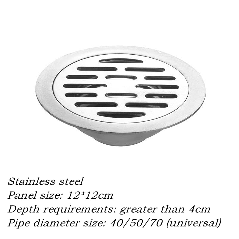 Rejilla Desague Ducha Desagües de Piso Colador de Drenaje de Acero Inoxidable Cubierta de desagüe de Ducha de bañera Desagües de Piso Accesorios de baño Desague Ducha(B-12CM 1PCS)