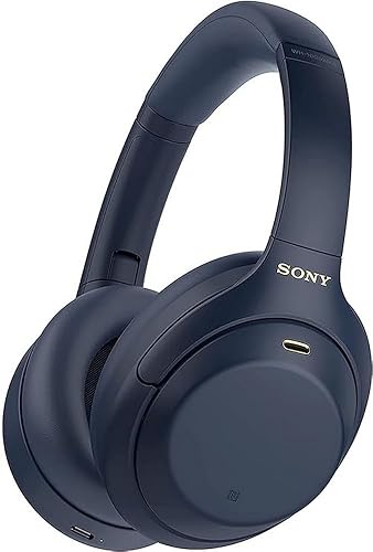 Sony WH-1000XM4 Noise Cancelling Wireless Headphones - 30 hours battery life - Over Ear style - Optimised for Alexa and Google Assistant - with built-in mic for phone calls - Midnight Blue - Midnight Blue - Single