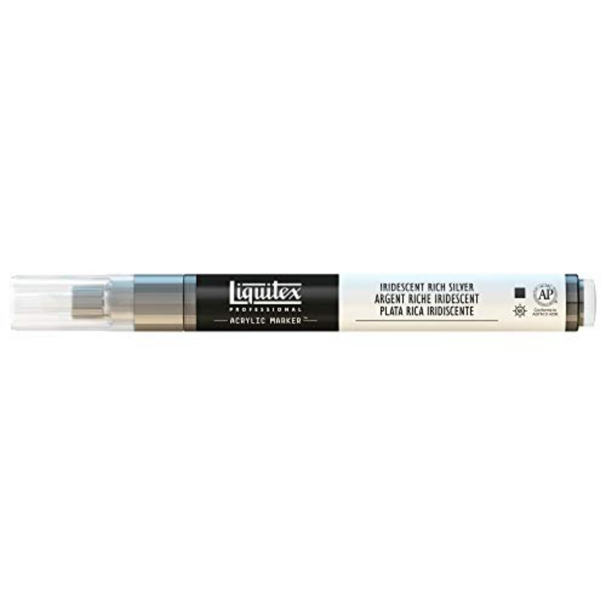 Liquitex Professional Fine Paint Marker, 8mm, Iridescent Rich Silver