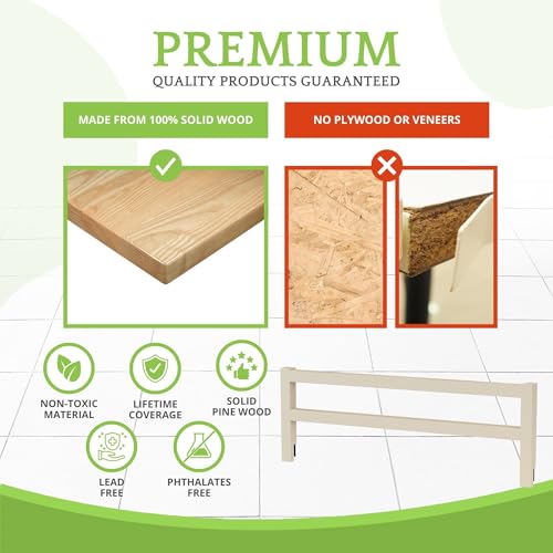 Image of Safety Guard Rail for Baby, Kids, and Children - Solid Wood Safety Bed Rail for Toddlers - Easy Installation - Premium Protection for Bunk, Twin, Full, Queen and King Size Beds - (Cloud - Evolur)
