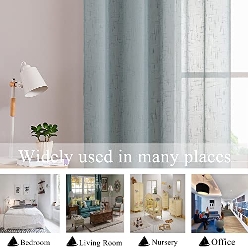 Spa Linen Sheer Curtain Panel Pairs 84 Inches Long With Grommets/Eyelets Rustic Window Treatment Drapery Sets For Living Room Bedroom Farmhouse, 54"X84", 2 Panels #TOP5